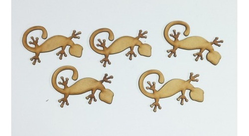 Pack Apliques Iguana - Incluye 5 Unid De 10 Cm  - Mdf 3mm 