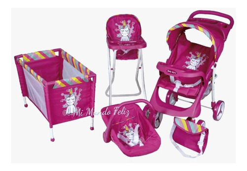 Set De Muñecas 5 En 1 Modelo Corazones Unicornio Babykits