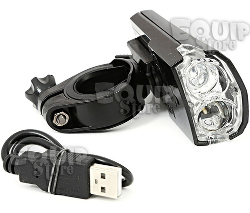 Imagen 4 de 9 de Kit 2 Luz Bici Led Potente Delantera Trasera Recargables Usb