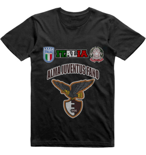 Remera Infantil Negra Alma Juventus Fano Italia