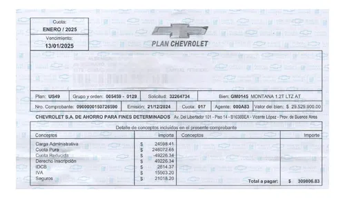 Plan Chevrolet