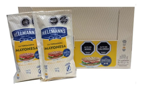 Mayonesa Hellmanns Sachet  93gr (6unidad)-super