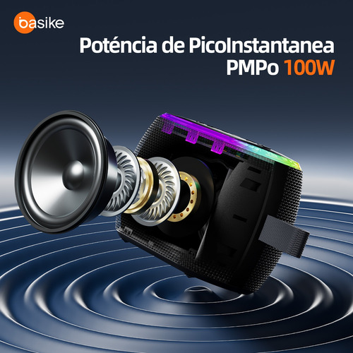Caixa De Som 40w Portatil Bluetooth Tws Potente Ipx6 Com Rgb