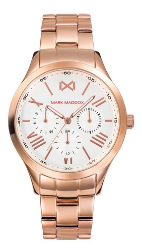 Reloj Mark Maddox Mujer De Lujo Oro Rosa En Acero