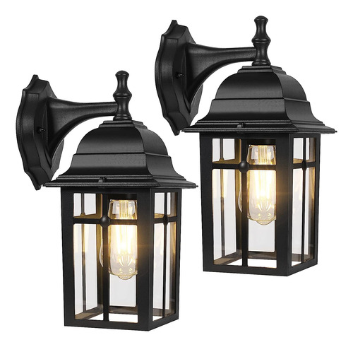 2-pack Outdoor Wall Lanterns, Exterior Wall Sconce Light ...