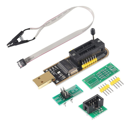 Kit Programador Usb Ch341a Memorias Bios Flash Eeprom + Pinz