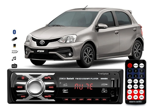 Aparelho De Som Mp3 Toyota Etios Bluetooth Pendrive Rádio