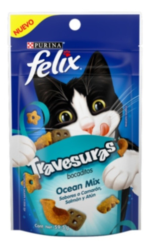 4 Felix Travesuras Bocadillos Para Gato Sabor Ocean Mix 