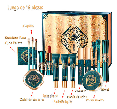 Kits De Maquillaje Belleza, Base Rimel Lápiz Labial Regalo