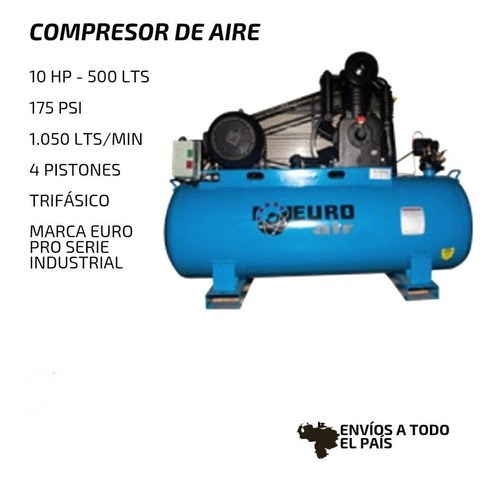 Compresor De Aire 500 Litros 10hp/175 Psi  2800