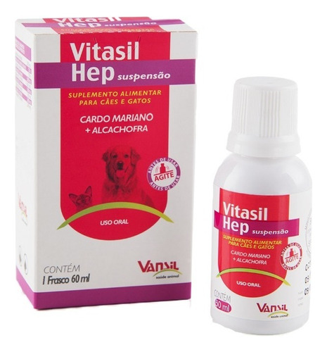 Vitasil Hep Suplemento Para Caes/gatos Vansil 60 Ml