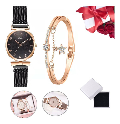 Relojes Dama Diamant Pulsera Oro Rosa Exquisita Caja Embalaj