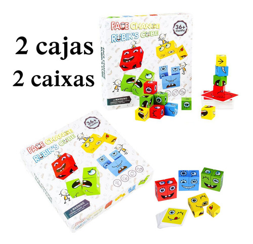 Bloques De Construcción De Madera Emoji Juguete Mesa Juego