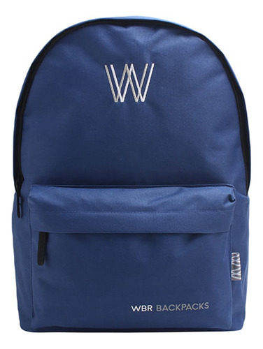 Wbr mochila 17 espalda -lisa bordada- azul Wabro