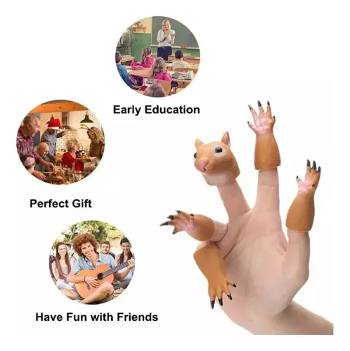 5uds Marionetas Mano Ardilla, Marionetas Dedo Animales