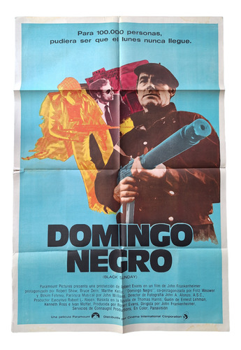 Poster Afiche Cine Antiguo  Domingo Negro John Frankheimer *