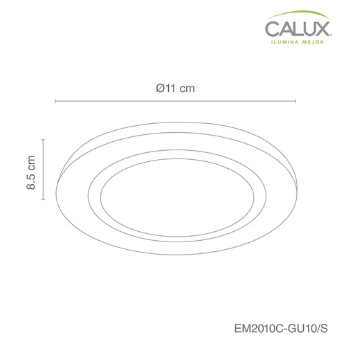 Paq.2 Pzs Em2010c-gu10/s, Luminario P/empotrar Techo, Calux