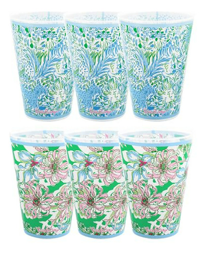 Vasos De Piscina Reutilizables , 14 Oz, Set De 6, Diseño Dan