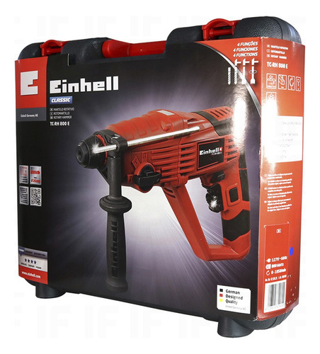 Martillo electroneumático Einhell Classic TC-RH 800 E rojo y negro, frecuencia de 60 Hz con potencia de 800 W y de potencia