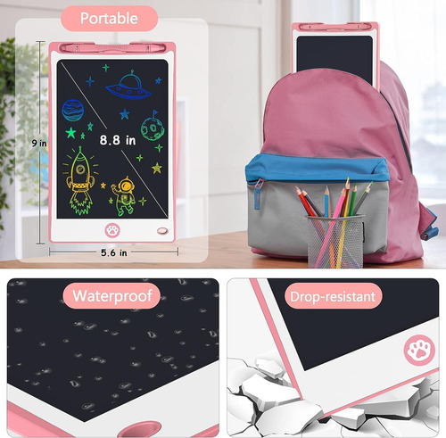 Hockvill Tableta De Escritura Lcd Para Niños De 8,8 Pulga...