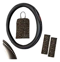 Comprar Cubre Volante Brillo+ Bolsita+ Cubre Cinturones Animal Print