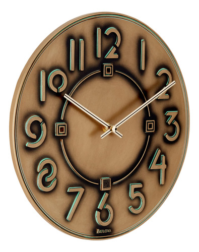 Reloj Pared Acabado Metalico Bronce Antiguo