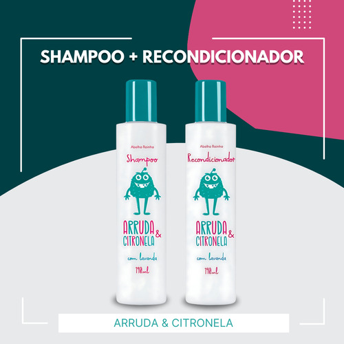  Shampoo + Recondicionador Arruda E Citronela Contra Piolhos