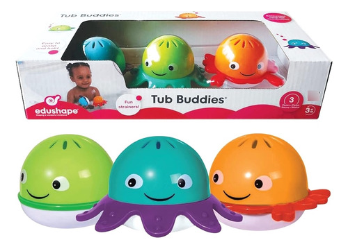 Edushape Tub Buddies, 3 Toys - Toddler Bath Toys Strainers -