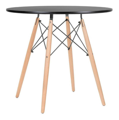 Mesa Jantar Redonda Eames Wood Cozinha  80 Cm Cores Av