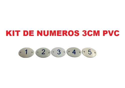25 Numeros Oval Plastico Pvc Caiado 1 A 5 - 5 De Cada