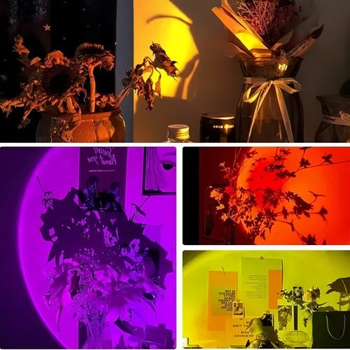 Lampara Led Proyeccion 16 Colores Atardecer Sunset Mesa