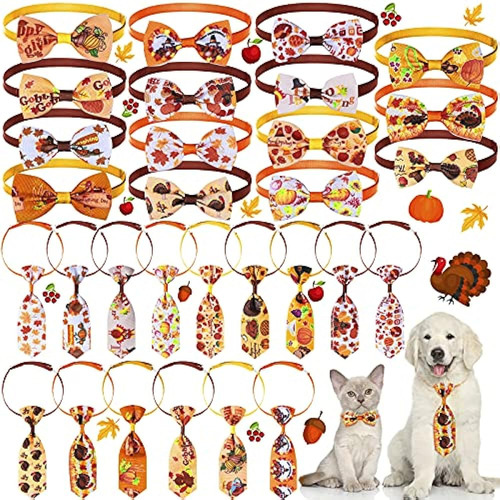 30 Piezas Día De Acción De Gracias Corbatas Para Mascotas In