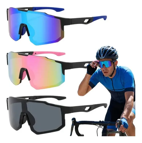 Óculos Esportivos Para Ciclismo E Corrida Kit Com 3 Peças — foto 1