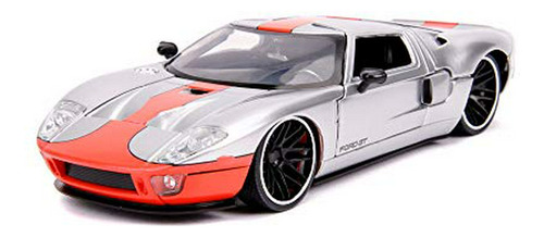 Jada Toys Bigtime Muscle 1:24 2005 Ford Gt Die-cast Car Silv