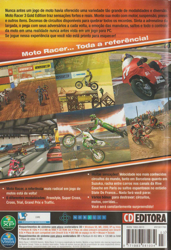 Revista Moto Racer 3 Gold Edition Para Pc Cd Games