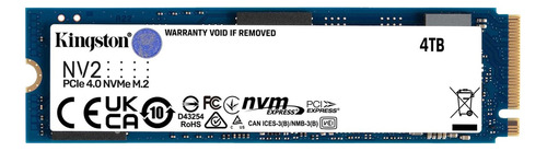 Unidad Estado Solido Ssd Kingston Nv2 4tb M.2 Nvme Pcie 4.0