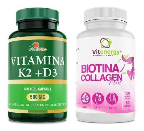 Biotina Colageno + Vitamina K2 D3 - Pack Oferta-envío Gratis