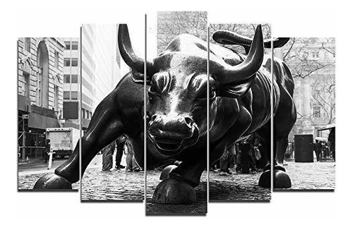 Cuadro De Nueva York Con Toro De Wall Street.