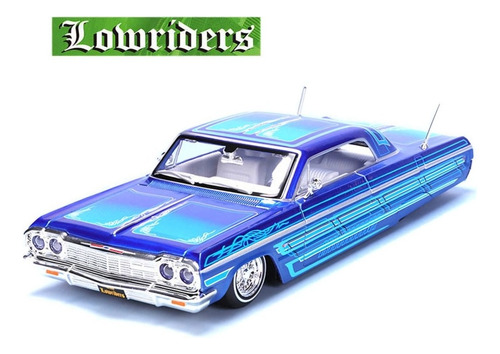 Hopping Low Rider 1964 Chevrolet Impala Ss 1/24 Escala Azul