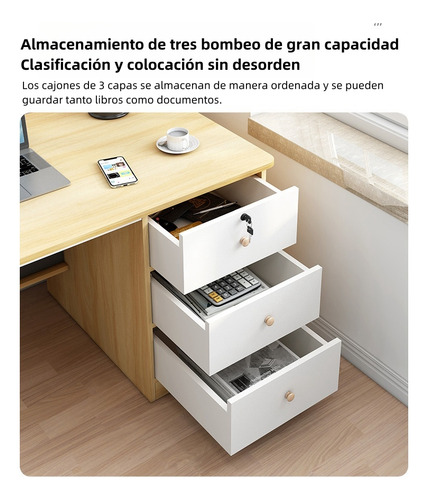 Escritorio De Oficina Para Computadora Con Cajón De Madera