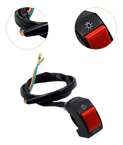 Interruptor De Manillar De Motocicleta, Botón Botón Rojo
