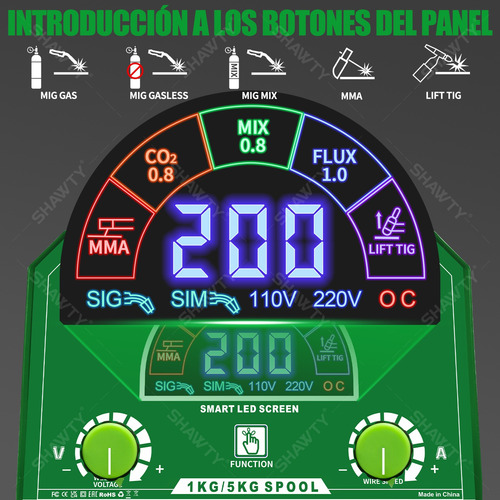 Inversor Soldadora Shawty Mig Con/sin De Gas Y Mma 200a