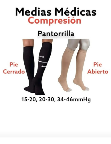 Medias De Compresión Pantorrila 15-20, 20-30 Y 34-46