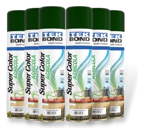 Spray Tek Bond Verde Agrícola Super Color 400ml Emb. C/06