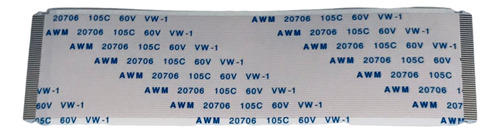 1 Cabo Flat 50 Vias 10cm Com Travas Awm20861 P/ Placa Tcon