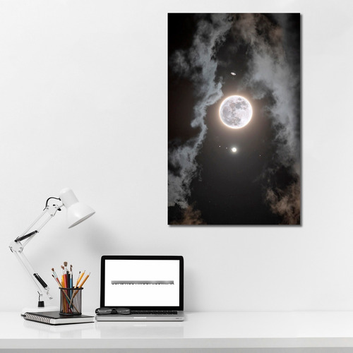 Cuadro Decorativo Luna Jupiter Saturno (50x80cm)