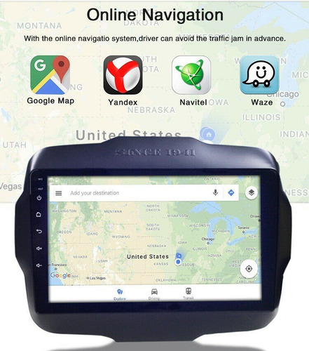Android Jeep Renegade 2015-2020 Gps Wifi Bluetooth Touch Usb
