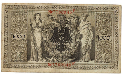 Billete De Alemania 1.000 Marcos 1.910 Nr 7.780.945 F Oferta