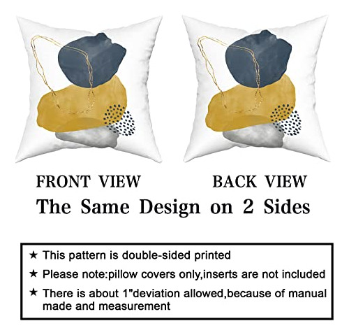Conjunto De 2 Fundas De Almohada Geométricas Modernas Azul G