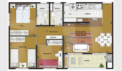 Imagem 4 de 15 de Apartamento Com 3 Dormitórios À Venda, 70 M² Por R$ 340.000,00 - Vila São Francisco - Hortolândia/sp - Ap0164